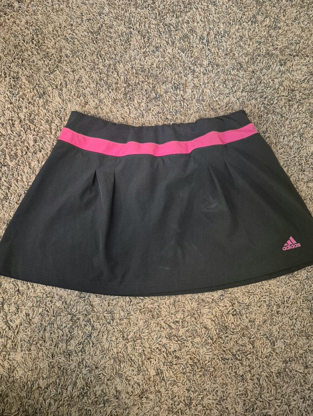 Adidas Climalite Black Athletic Skort with Bright Pink Waistband Size M